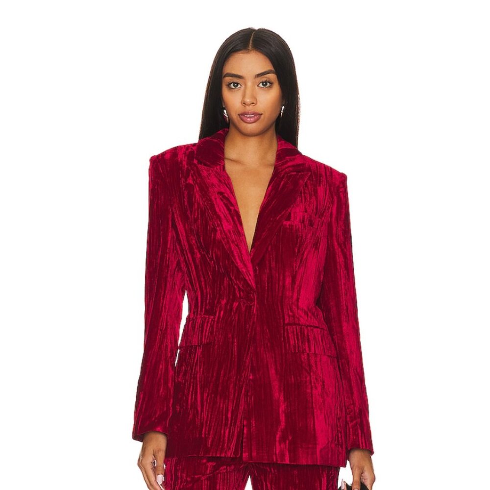 STEVE MADDEN Imann Blazer in Red Velvet Size Medium NWT